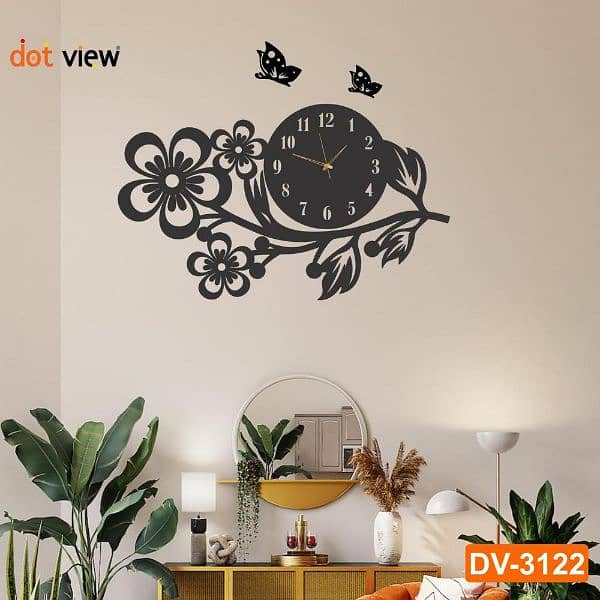 flower design analogue wall clock 2