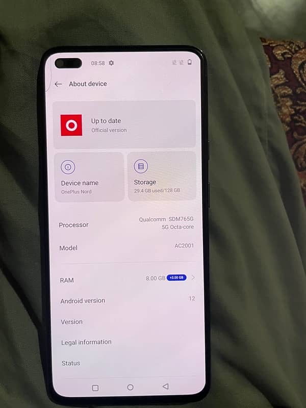 oneplus nord 5g dual global 8/128 all okay 1