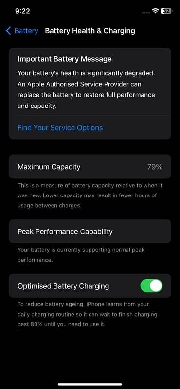 Iphone XR water pack battery health 79 % JV 4