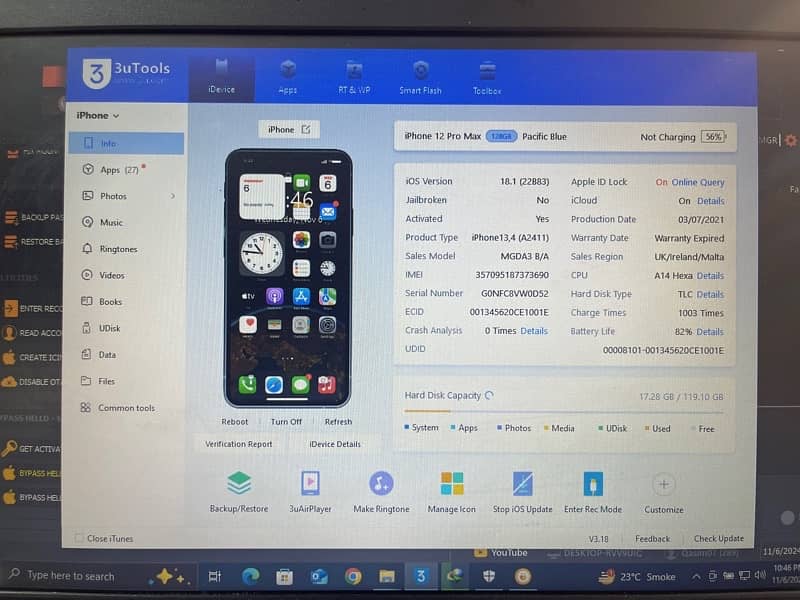 iphone 12 pro max 10/10 84BH 128GB PTA 5