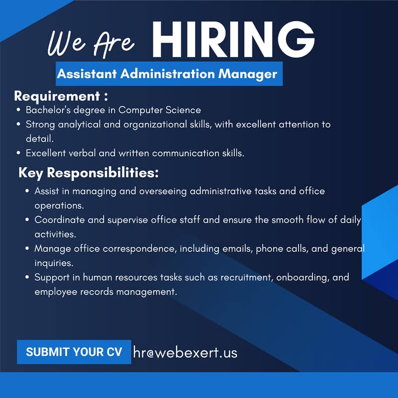 Assistant Administration Manager 1