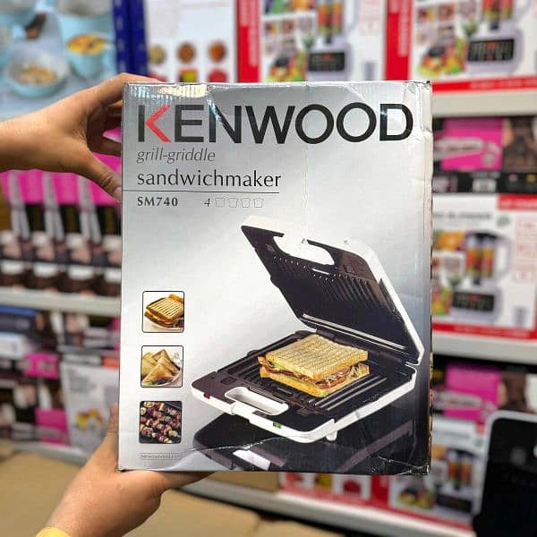 KENWOOD NEW 2 IN 1 SANDWICH AND GRILL MAKER FULL SIZE PANINI PRESS 0