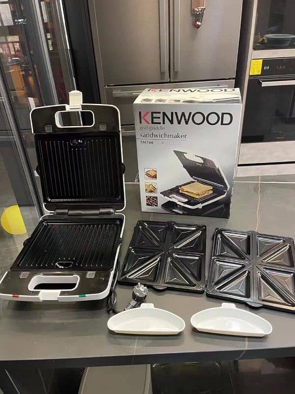 KENWOOD NEW 2 IN 1 SANDWICH AND GRILL MAKER FULL SIZE PANINI PRESS 1