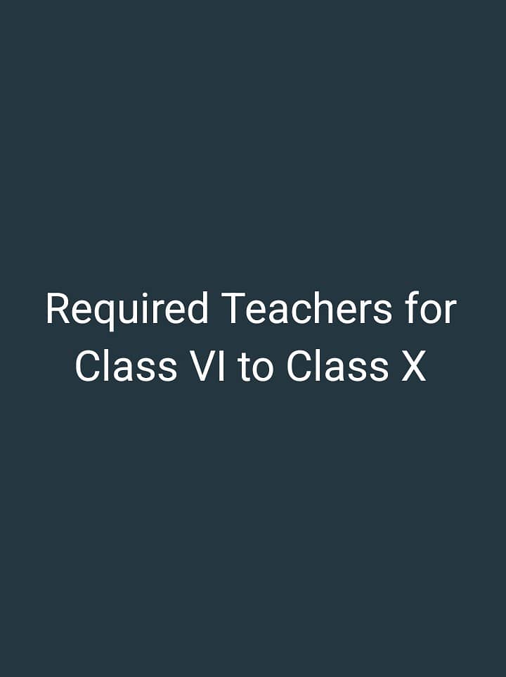 Required Teachers for Class VI to Class X 0