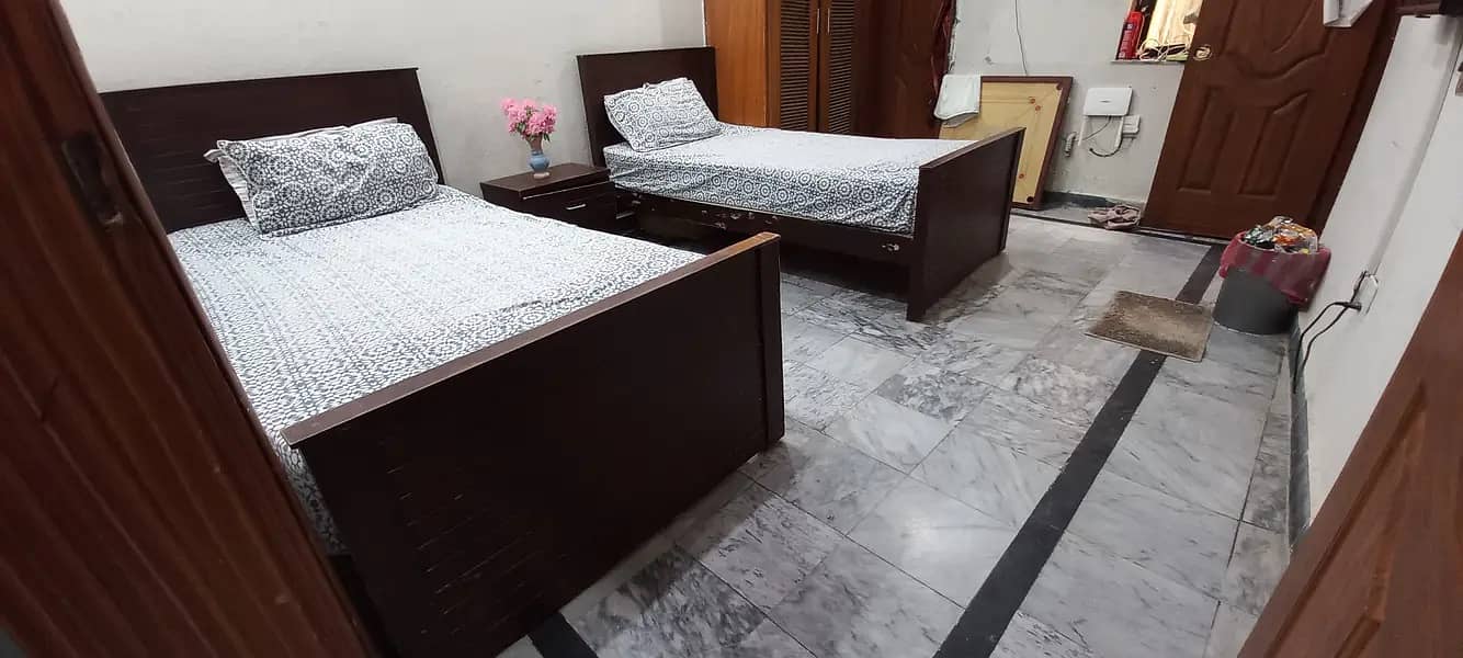 Two Single Beds with One Side Table with Foam matresses 1