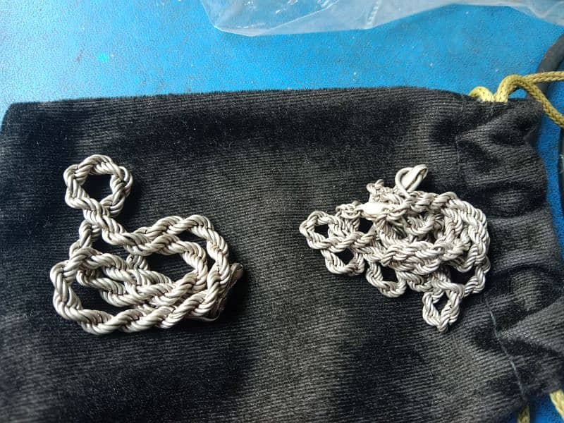 SILVER CHAIN PURE CHANDI (1) NEACK CHAIN (1) HAND BRACLATE 2