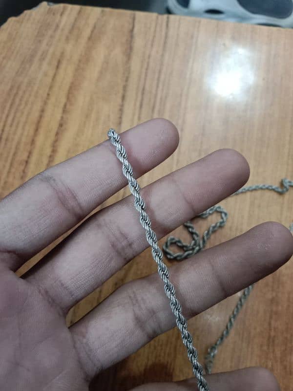 SILVER CHAIN PURE CHANDI (1) NEACK CHAIN (1) HAND BRACLATE 3