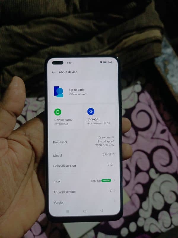 oppo Reno 4 10/10 condition box only 11