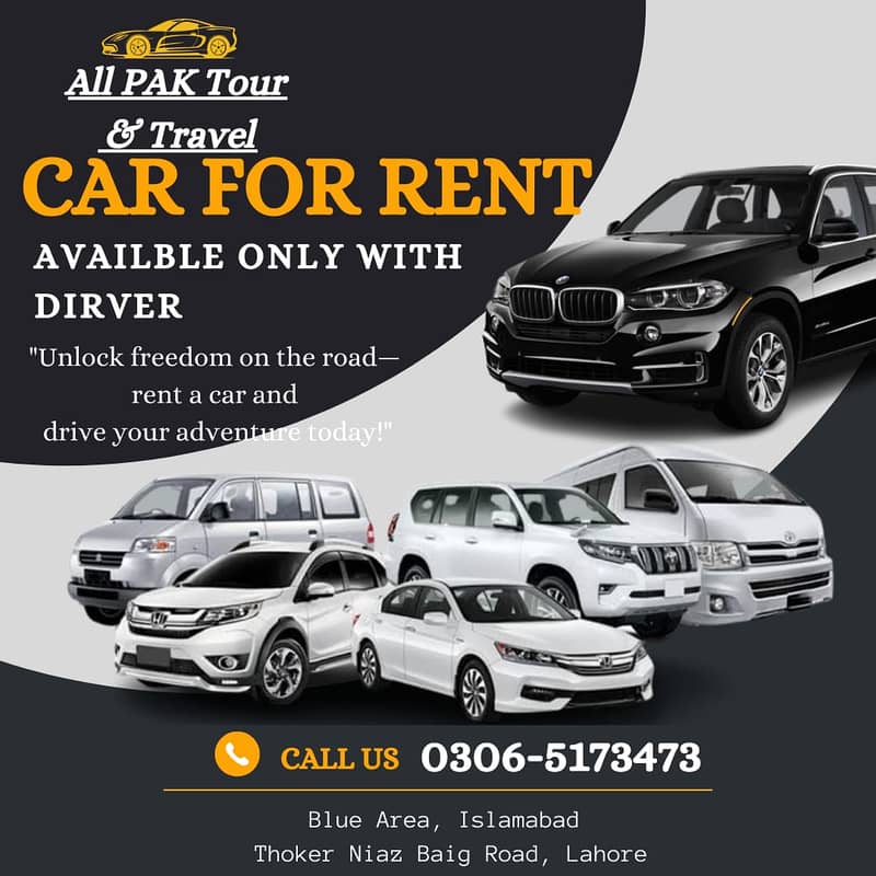 Rent A Car/Car Rental/BMW/Vigo/V8/Prado/Only With Driver/Alto/Coaster 0