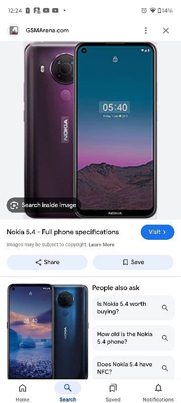 nokia 5.4 (128gb) no open offical pta 5