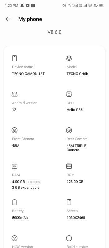 Tecno camon 18T exchange 8