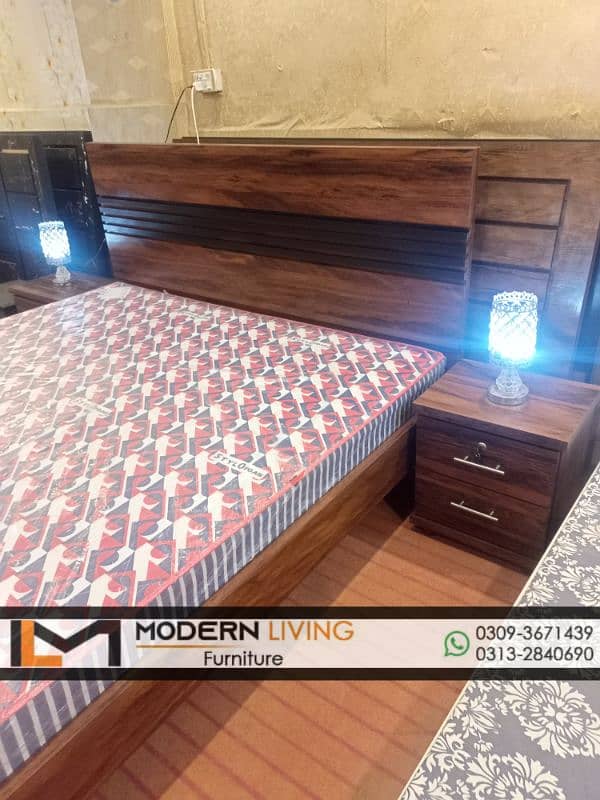 King size bed with 2 side tables best quality in your choice 0