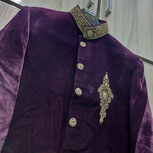 velvet sherwani. 2