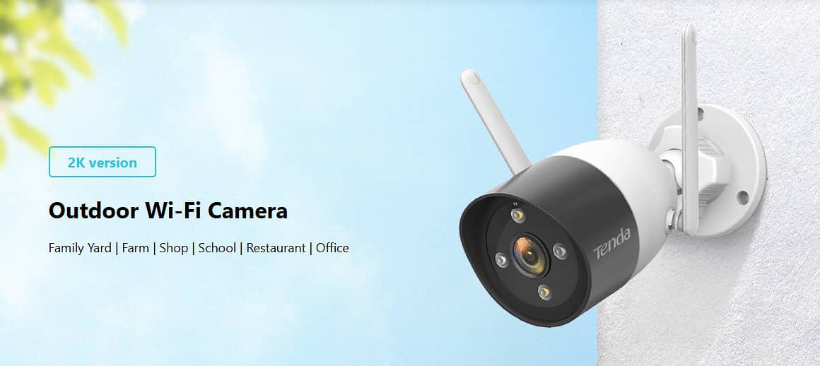 Tenda CT6 Pan/Tilt 2K Wired and Wireless Surveillance Outdoor Camera, 0