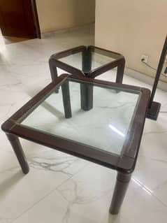 wooden ceter center table and serving trolly