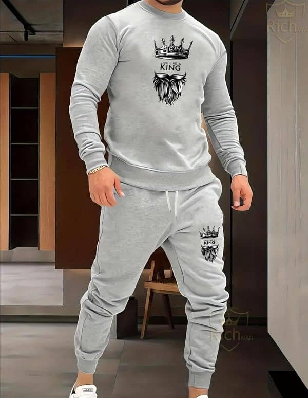 2 PCs Man's Fleese graphic sweatshirt Tracksuit 0