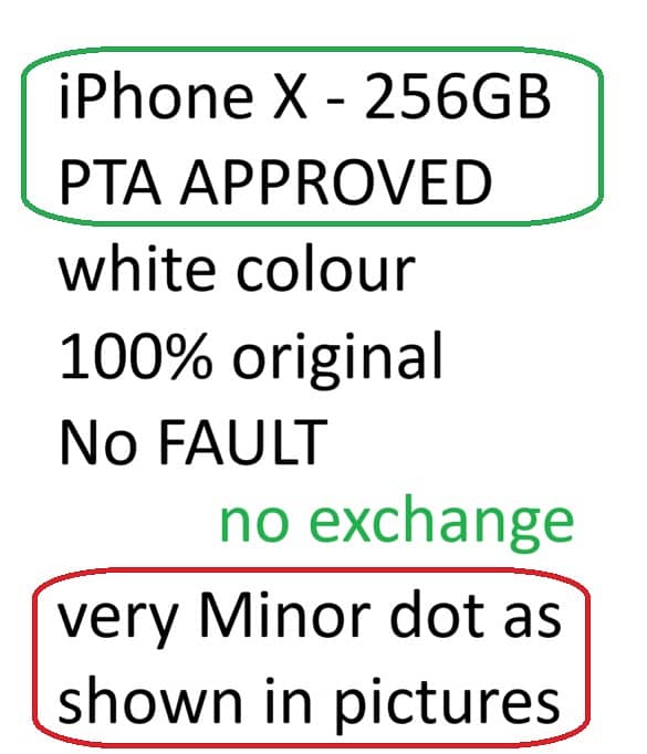 iPhone X PTA 256GB - FIX PRICE - 3days offer 5