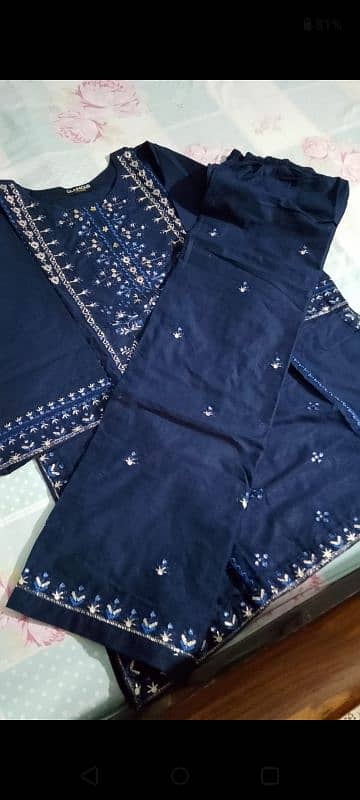 2 Piece embroidered stitched suit 1