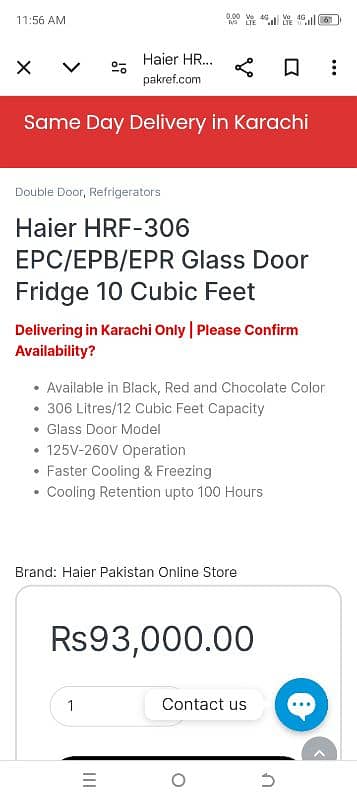 Haier Refrigerator Fridge Full Size New Condition Minor Used Urgent 4