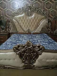 bed set/wooden poshish double bed set/bed with dressing