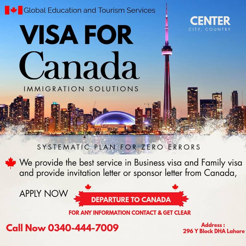 Canada visit visa, family and business visa Professional visa assista 0