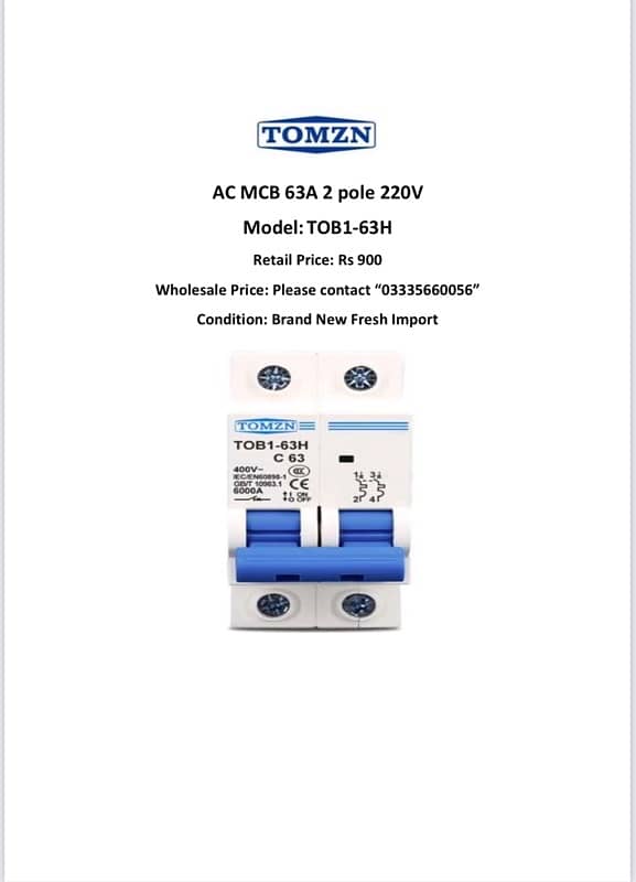 TOMZN MCB Breakers and Power Control Devices (Fresh Import) 2