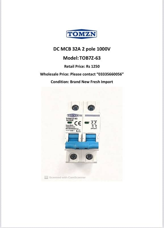 TOMZN MCB Breakers and Power Control Devices (Fresh Import) 3