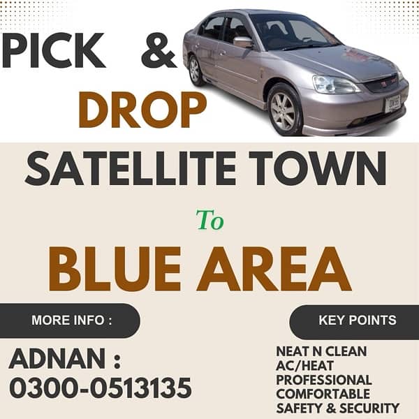 Pick and Drop Satellite Town to Blue Area Female Pick and Drop 0