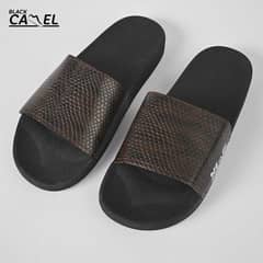 Black camel slippers