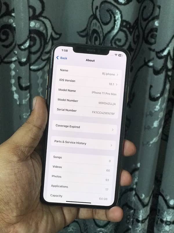 iphone 11 Pro Max Non PTA {JV} 64 GB All Ok Battery Helth 80% 6