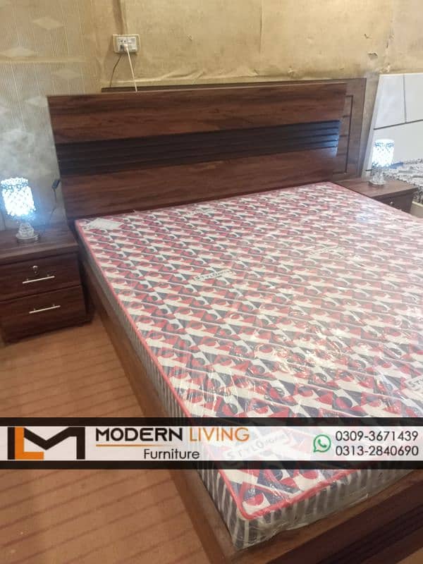 King size bed with 2 side tables best quality 10