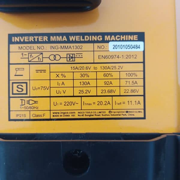 Ingco Inverter MMA welding machine 130A ING-MMA1302 3