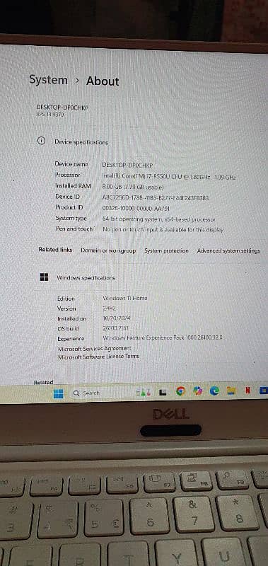 Dell xps 13 9370 core i7 / 7th Generation Ross gold colour 10