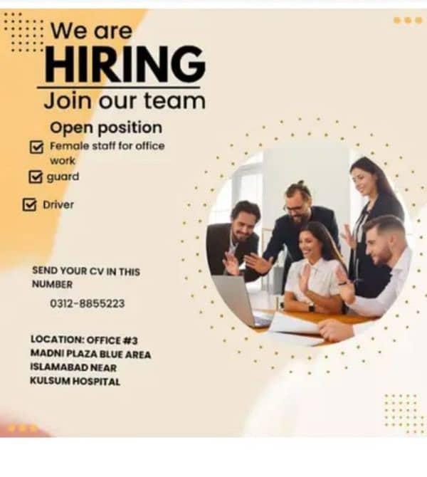 We are hiring as Marketing staff as experience as well 0