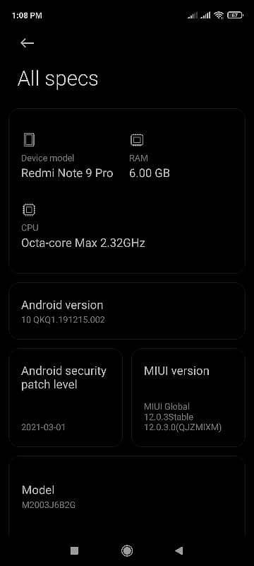 redmi note 9 pro 6/128 all ok no any single fault 0