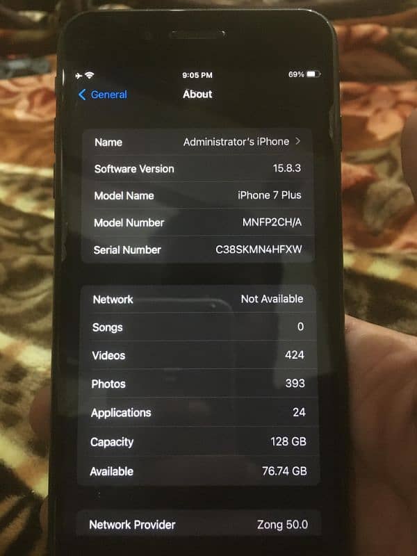 Iphone 7+ 128GB PTA Approved For Sale 0