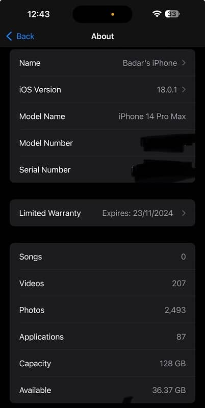 iPhone 14 Pro Max 128 GB JV 8