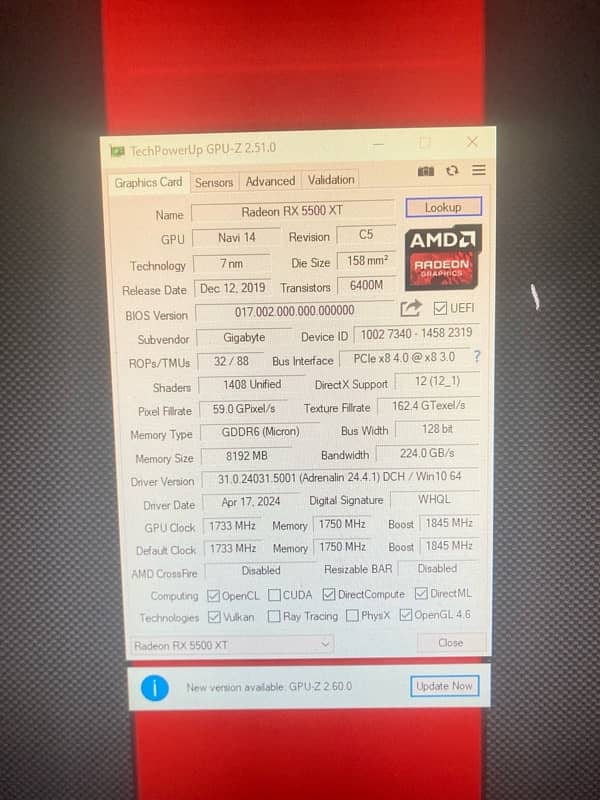 Amd Radeon Rx 5500XT 8GB OC Gigabyte 5