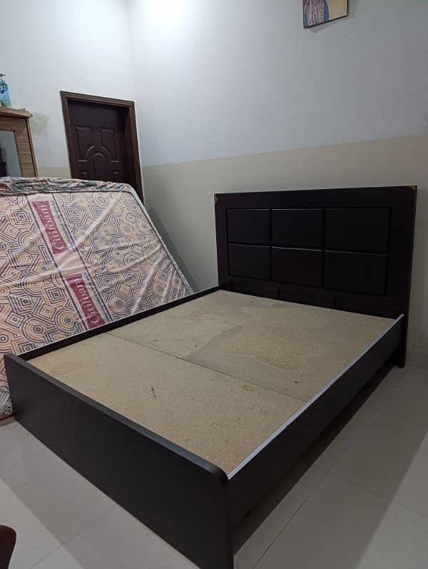 wooden bed and wardrobe set 4