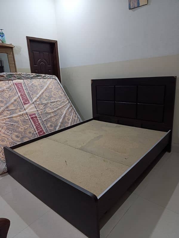 wooden bed and wardrobe set 5