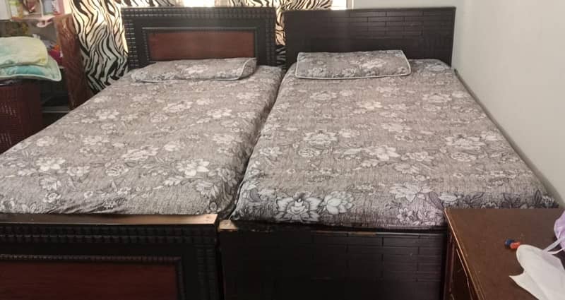 TWO SINGLE BED WITH MATRESSES 1