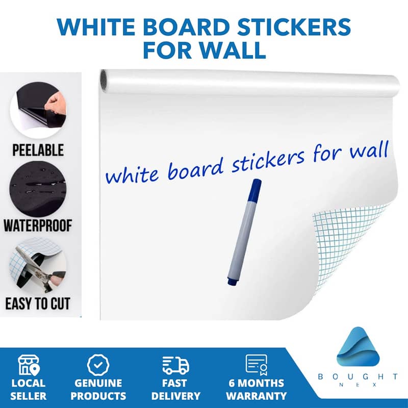 Whiteboard Vinyl Sticker With 2 Markers Size (24 x 60 inch) 0