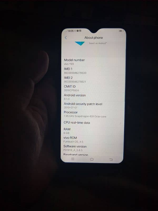 Vivo y93 6GB 128GB non Pta 1