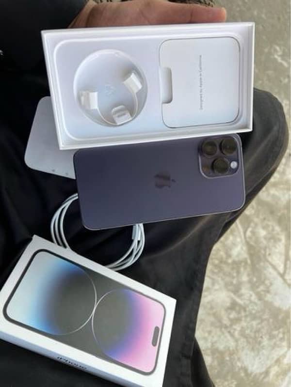 iPhone 14 Pro max 256gb Physical dual sim Non PTA Deep Purple Full box 3