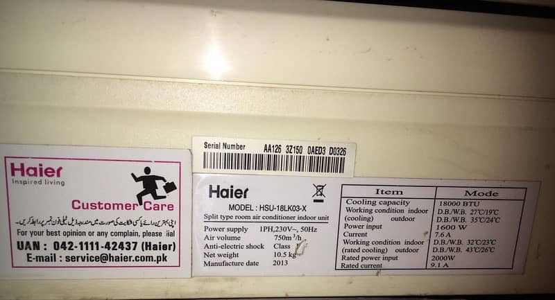 Haier split AC 1.5 ton 1