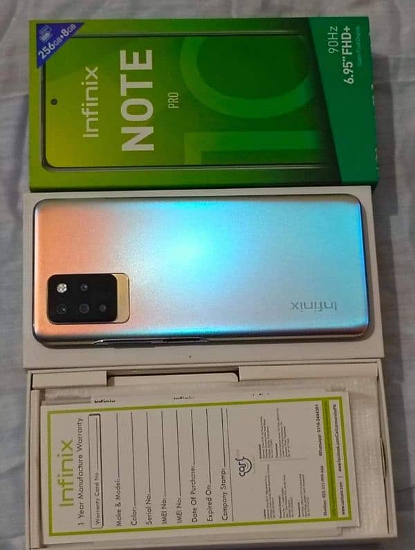 Infinix note10 pro 8gb 128gb fresh set complete saman 4