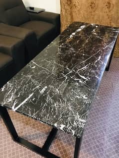 Center table/  Dinning Table with Top Marble Mate Black Iran Frame