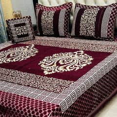 4 pcs velvet jacquard embroidered double bed sheet