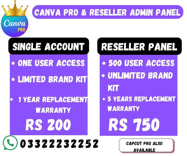 CANVA PRO & CANVA RESELLER PANEL LIFETIME ON YOUR EMAIL 0