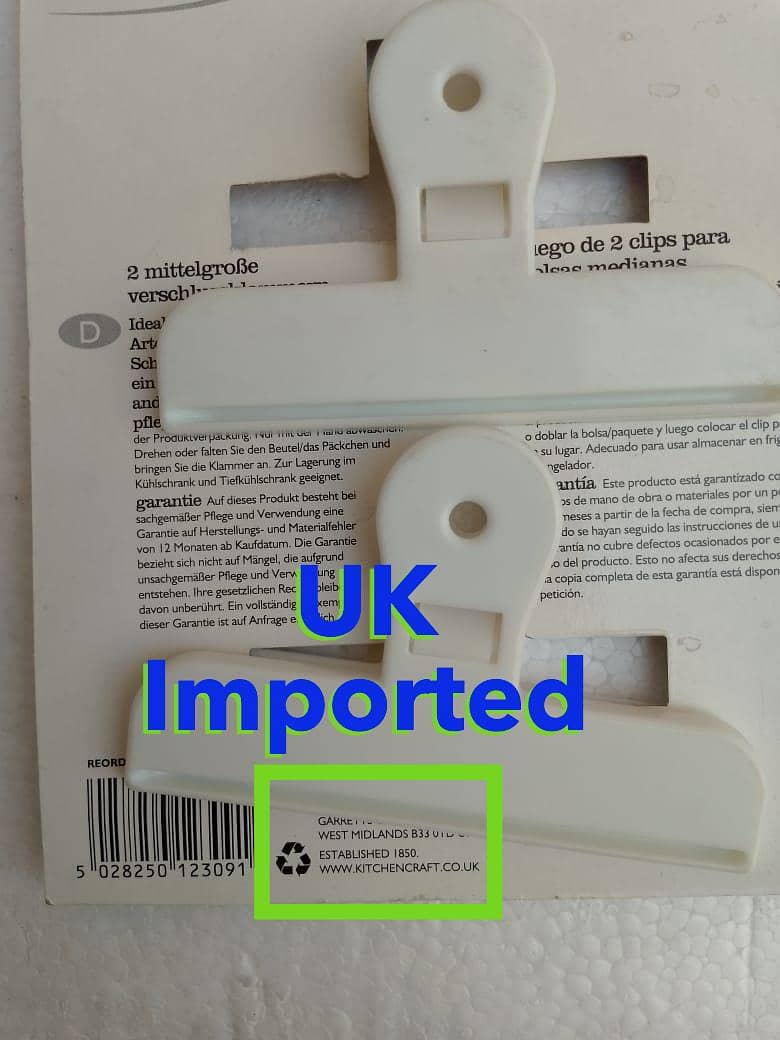 KitchenCraft (UK Imported) Set of 2 Medium Plastic Bag Clips 3